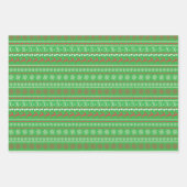Kerstmis Rudolph Snowflake Blue Green Red Holiday Inpakpapier Vel (Voorkant 3)