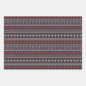 Kerstmis Rudolph Snowflake Blue Green Red Holiday Inpakpapier Vel (Voorkant)