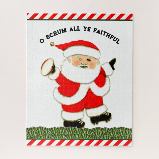 Kerstmis rugby cadeau legpuzzel (Verticaal)