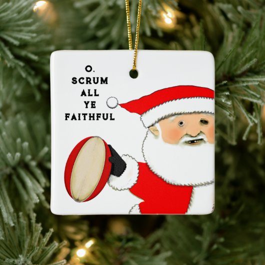 Kerstmis Rugby Keramisch Ornament (Boom)