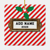 Kerstmis Rugby Keramisch Ornament (Achterkant)