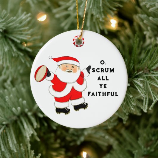 Kerstmis Rugby Keramisch Ornament (Boom)