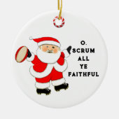 Kerstmis Rugby Keramisch Ornament (Voorkant)