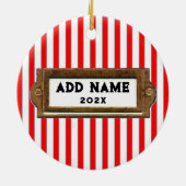 Kerstmis Rugby Keramisch Ornament (Achterkant)