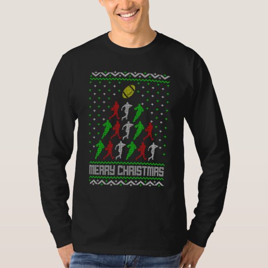 Kerstmis Rugby Kerstboom T-shirt (Voorkant)