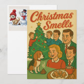 Kerstmis Ruikt Als Een Retro Vakantie Stinker Feestdagenkaart (Voorkant / Achterkant)