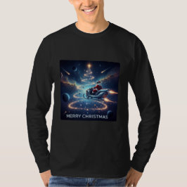 Kerstmis Ruimte Kerstman Slede T-shirt