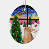 Kerstmis Ruit - Oranje lapjeskat Keramisch Ornament (Rechts)
