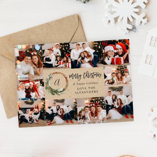 Kerstmis Rustic 10 Multi Photo - Beige