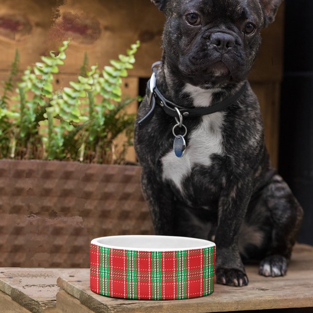 Kerstmis Rustic Holiday Red Farmhouse Pset Voerbakje (Creator heeft geüpload)