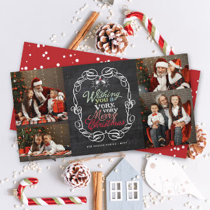 Kerstmis Rustic Krijtbord Maretak Foto Feestdagenkaart