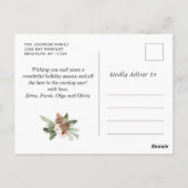 Kerstmis Rustic Wood 3 PHOTO Greeting Holiday Briefkaart (Achterkant)