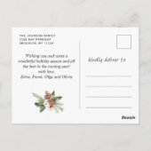 Kerstmis Rustic Wood 3 PHOTO Greeting Holiday Briefkaart (Achterkant)