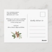 Kerstmis Rustic Wood 4 PHOTO Greeting Holiday Pos Briefkaart (Achterkant)