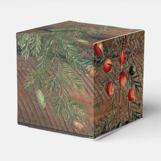 Kerstmis Rustic Wood Joy Merry kerst Bedankdoosjes (Achterkant)