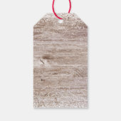 Kerstmis Rustic Wood Red Holly Typografie Cadeaulabel (Achterkant)