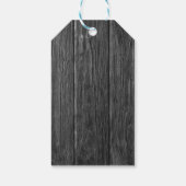 Kerstmis | Rustiek Grijs Hout Mistletoe & Sneeuwvl Cadeaulabel (Achterkant)