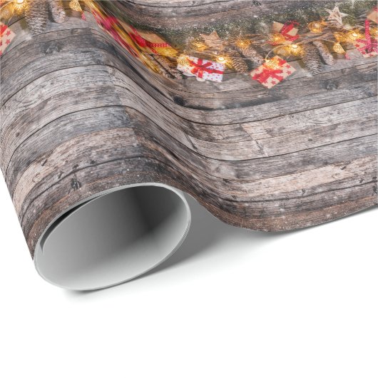 Kerstmis rustieke achtergrond, houten planken. cadeaupapier (Rol Hoek)