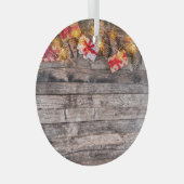 Kerstmis rustieke achtergrond, houten planken. glas ornament (Voorkant Rechts)