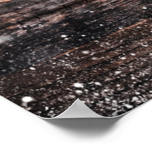 Kerstmis rustieke achtergrond, houten planken. poster (Hoek)