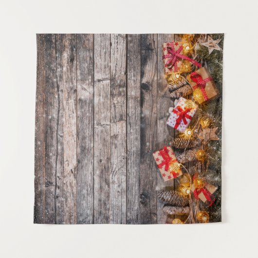 Kerstmis rustieke achtergrond, houten planken. wandkleed (Voorkant (horizontaal))