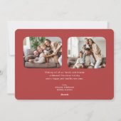 Kerstmis Rustieke Groene 3 Foto Kerstmis Feestdagenkaart (Achterkant)