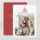 Kerstmis Rustieke Groene Bericht Foto Kerstmis Feestdagenkaart (Voorkant / Achterkant)
