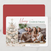 Kerstmis Rustieke Groene Foto Kerstmis Feestdagenkaart (Voorkant / Achterkant)