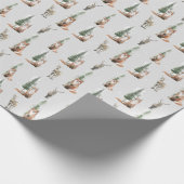 Kerstmis rustieke Kraft Elegante Sneeuwachtige Win Cadeaupapier (Hoek)