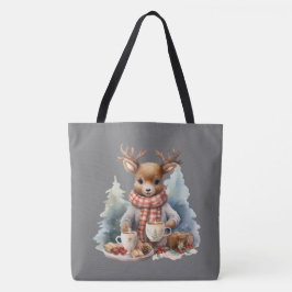 Kerstmis rustieke winkelen canvas tas