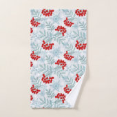 Kerstmis, Rwan, rood, wit, sneeuwvlokken Bad Handdoek (Handdoek)