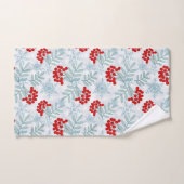 Kerstmis, Rwan, rood, wit, sneeuwvlokken Bad Handdoek (Handdoek)