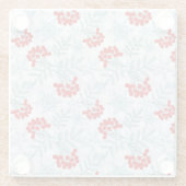 Kerstmis, Rwan, rood, wit, sneeuwvlokken Glazen Onderzetter (Achterkant)