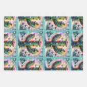 Kerstmis Saguaro Cactus Whimsical Sneeuwvlokken Inpakpapier Vel (Voorkant 2)