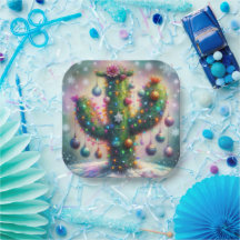 Kerstmis Saguaro Cactus Whimsical Sneeuwvlokken