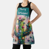 Kerstmis Saguaro Cactus Whimsical Sneeuwvlokken Schort (Insitu)