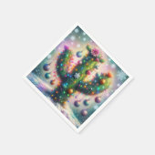 Kerstmis Saguaro Cactus Whimsical Sneeuwvlokken Servet (Hoek)