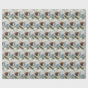 Kerstmis Saint Bernard Berg Aquarel Wrap Cadeaupapier