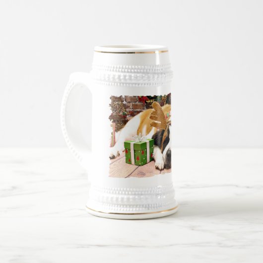 Kerstmis - Saint Bernard - Blue Bierpul (Voorkant links)