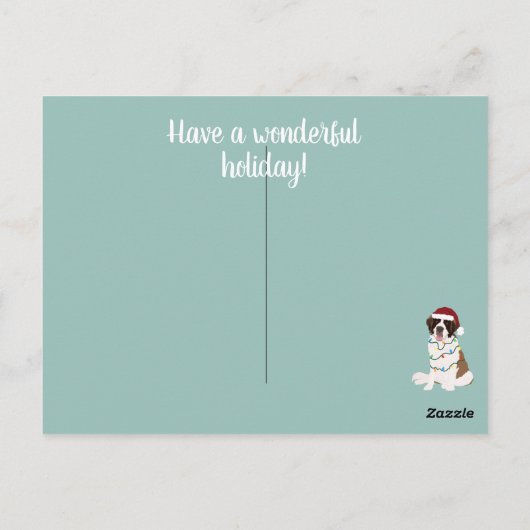 Kerstmis Saint Bernard Briefkaart (Achterkant)