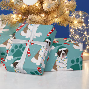 Kerstmis Saint Bernard Cadeaupapier