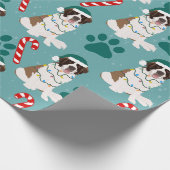 Kerstmis Saint Bernard Cadeaupapier (Hoek)