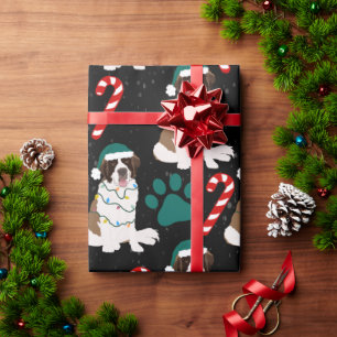 Kerstmis Saint Bernard Cadeaupapier