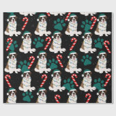 Kerstmis Saint Bernard Cadeaupapier (Vlak)