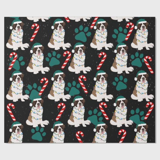 Kerstmis Saint Bernard Cadeaupapier (Vlak)