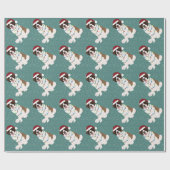 Kerstmis Saint Bernard Cadeaupapier (Vlak)