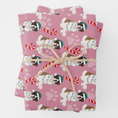 Kerstmis Saint Bernard Inpakpapier Vel (In situ)