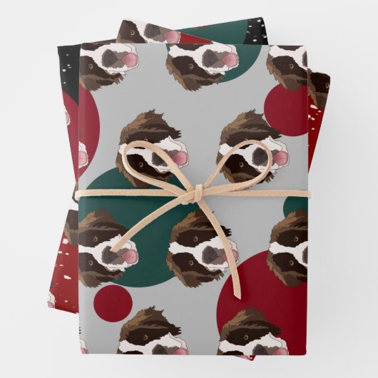 Kerstmis Saint Bernard Inpakpapier Vel (In situ)