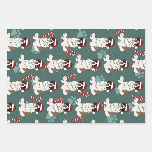 Kerstmis Saint Bernard Inpakpapier Vel (Voorkant 3)