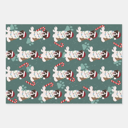 Kerstmis Saint Bernard Inpakpapier Vel (Voorkant 2)